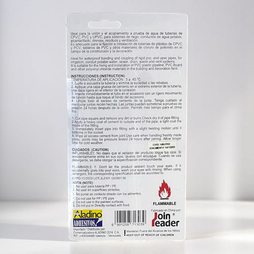 Pega CPVC Joinfix 50ml Orange Aladino