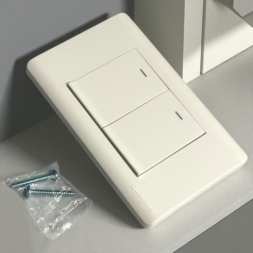 Interruptor Doble Elite 3 Way Blanco Lumistar