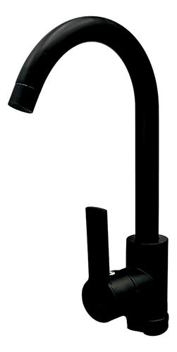 Griferia De Fregadero Cuello Alto Negro Mate Orus