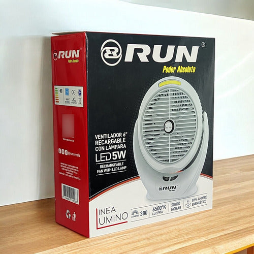 Mini Ventilador Portátil Recargable Luz Led Run