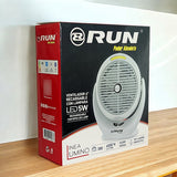 Mini Ventilador Portátil Recargable Luz Led Run