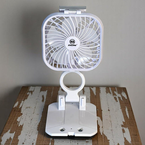 Ventilador Plegable Recargable 6  C/lámpara Led Run