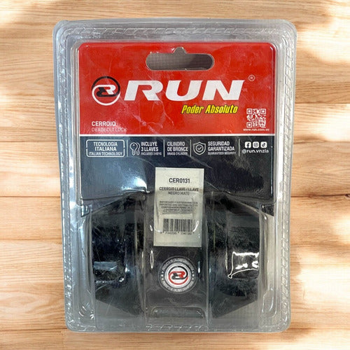Cerradura De Llave-llave Negro Mate Run