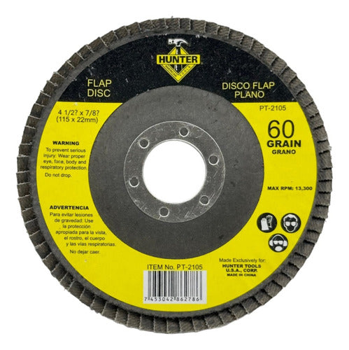 Disco Flap Para Esmeril 4"1/2  Gr60 Hunter