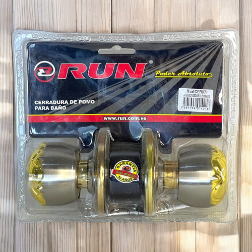 Cerradura De Pomo Baño Acero Inoxidable Dorado Run