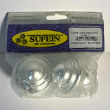 Tope Decorativo 1'' (par) Plastico Cromado Sufein