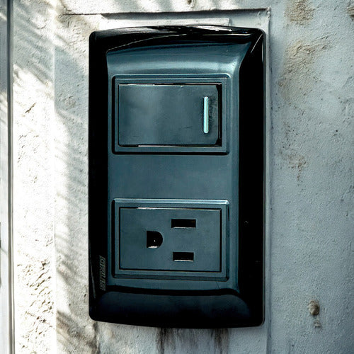 Interruptor Toma Negro 15amp Orus