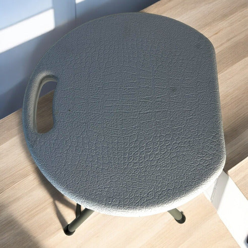 Banco Taburete Plegable De Plastico Gris 30x46cm Costa