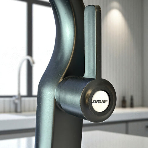 Llave Griferia De Lavamanos Negro Mate Orus