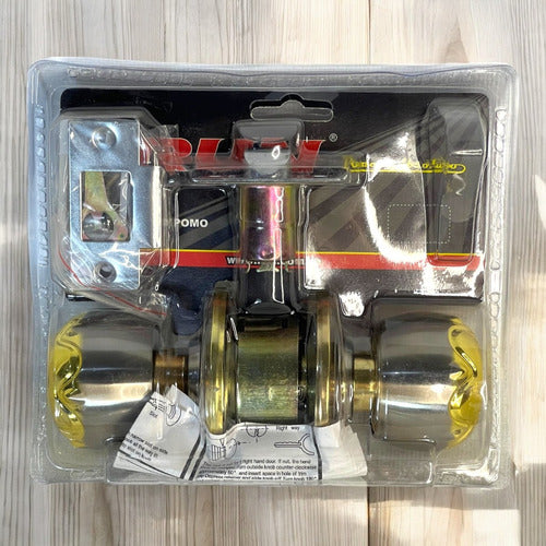Cerradura De Pomo Baño Acero Inoxidable Dorado Run