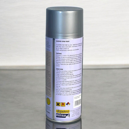 Pintura En Spray Plateado Metalizado 400cm Aladino