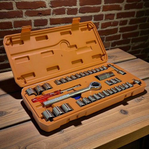 Juego De Rachet 3/8'' A 1/4'' 40pcs Victeche