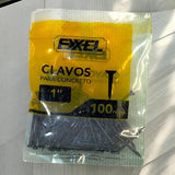 Clavo Acero Negro 1  Set De 100 Piezas Pack De 2 Und Exxel