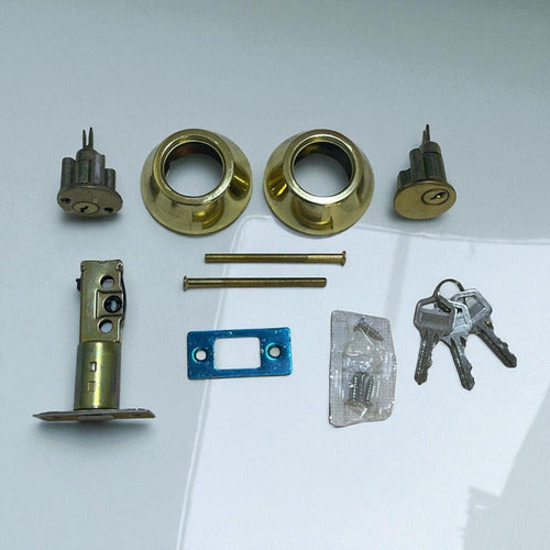 Cerradura Llave-llave Dorado Acero Brillante