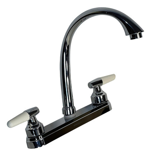 Griferia De Fregadero Plastico Cromado Siena 8  Faguax