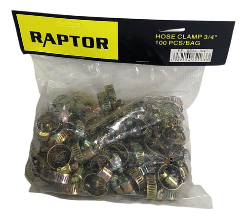 Abrazadera Metálica 3/4 Pulgada Raptor 100u