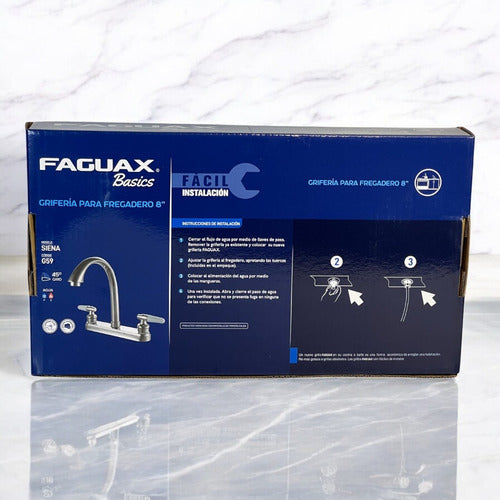 Griferia De Fregadero Plastico Cromado Siena 8  Faguax