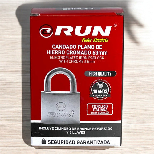 Candado De Hierro 63mm Cromado Run