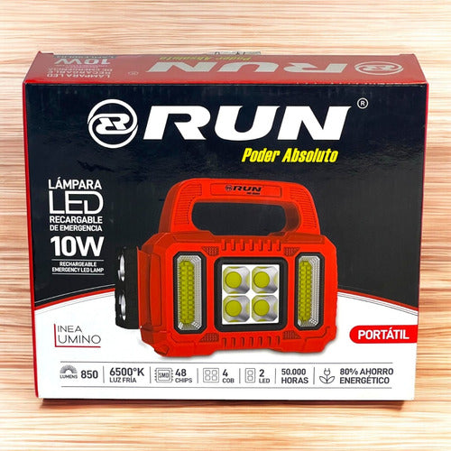 Lampara Led De Emergencia 10w Recargable Solar Run