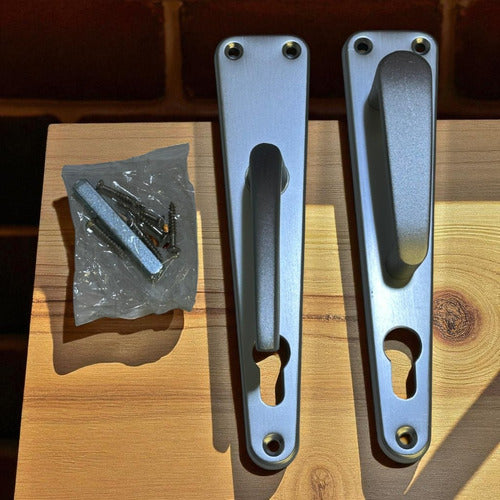 Cerradura De Manilla Para Puerta Fija/movil Plata Exxel