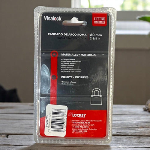 Candado De Hierro 60mm Dorado Roma Visalock CISA