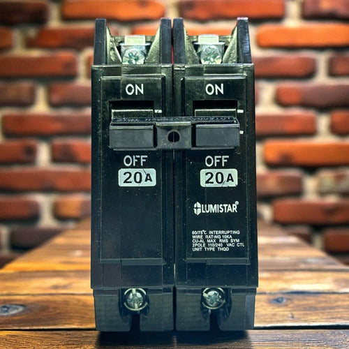 Breaker Superficial Doble 2x20amp Lumistar