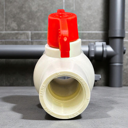 Llave De Paso 1'' Rosca Pvc Orus