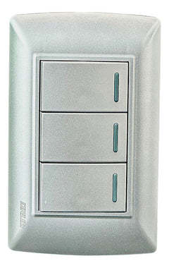 Interruptor Triple Gris 10amp Orus