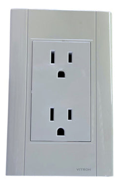 Tomacorriente Doble L007 Blanco Vitron