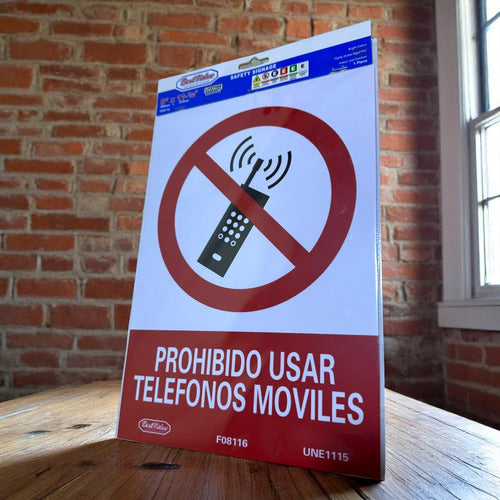 Aviso Señal  Prohibido Usar Telefonos  Letrero