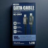 Cable Tipo C Carga Rapida Remax Con Display 100w 1.2 Mtrs