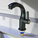Llave Griferia De Lavamanos Negro Mate Orus