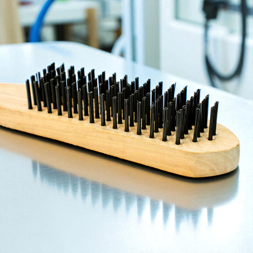 Cepillo De Alambre 6 Hileras Madera Orus