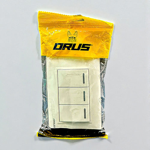 Interruptor Triple Blanco 10amp Orus