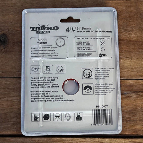 Disco Diamantado 4.5  Turbo Tauro