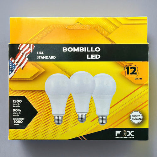 Bombillo Led 12w Fox Pack De 3
