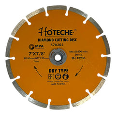 DISCO DIAMANTADO SEGMENTADO 7" 180X 22.23 HOTECHE