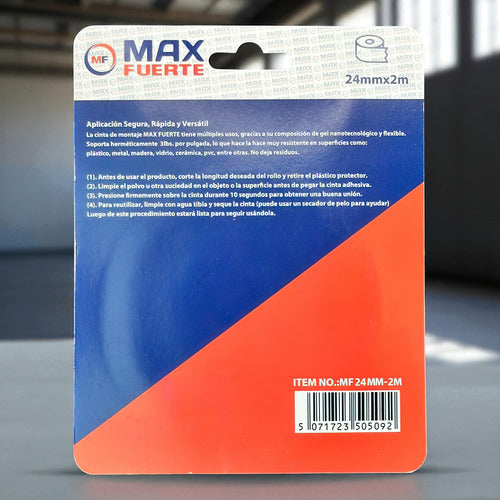 Cinta Doble Faz Transparente Max Fuerte 24mm-2mts