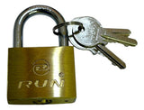 Candado 40mm Run Cilindro De Bronce Tres Llaves