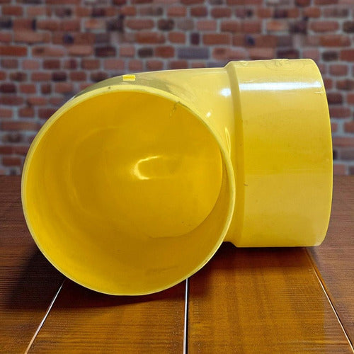 Codo Aguas Negras Amarillo 4'' X 90 Grados