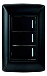 Interruptor Triple Negro Mate 10amp Orus