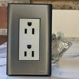 Toma Doble Lumistar Linea Elite Plata