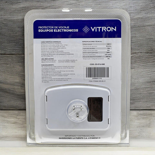 Protector De Voltaje Equipos Electrónicos Vitron 120v