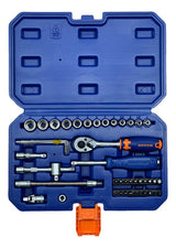 Juego De Dados Ratchet Mecánico 1/4 45pcs Wadfow