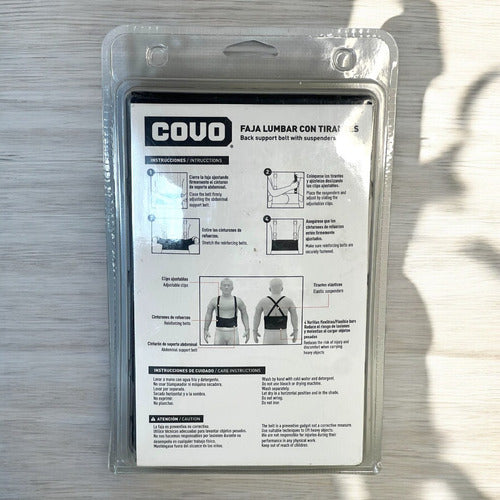 Faja Lumbar Con Tirantes Talla M Para Trabajos Pesados Covo