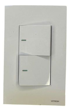 INTERRUPTOR DOBLE J6202 BLANCO VITRON