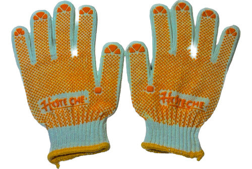 Guantes De Puntos De Pvc Hoteche (12 Unidades)