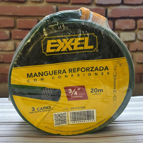 Rollo Manguera Culebra 3/4'' X20m C/conexiones Exxel