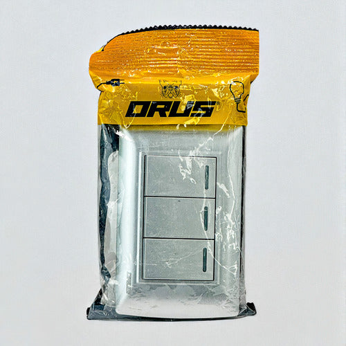 Interruptor Triple Gris 10amp Orus