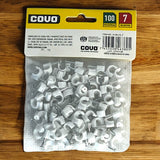 Grapas P/cables C/clavos Blanco 7mm 100pzs Covo
